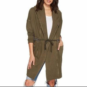 Free People Green Hooded Wrap Jacket